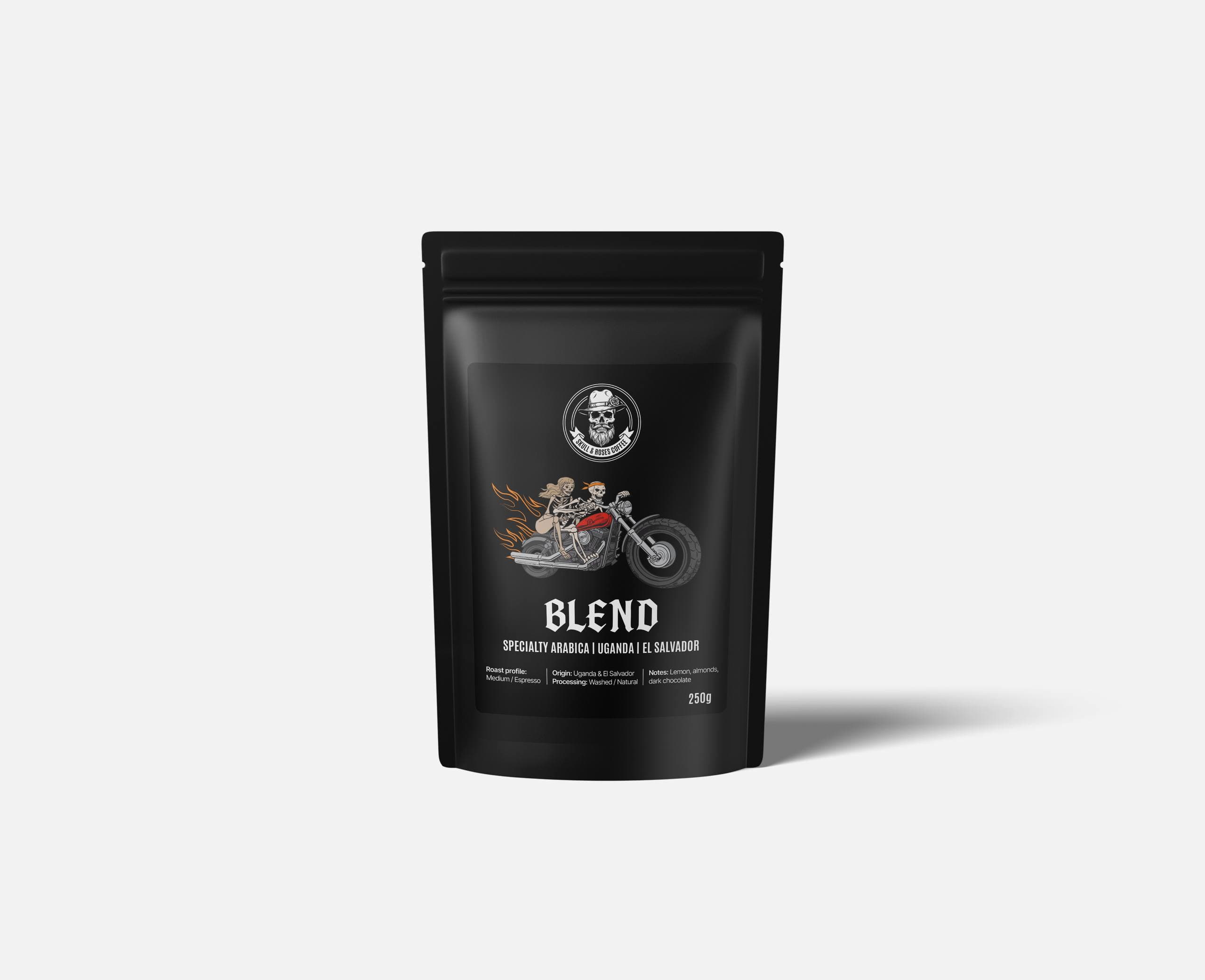 Skull and Roses Blend specialty coffee bag