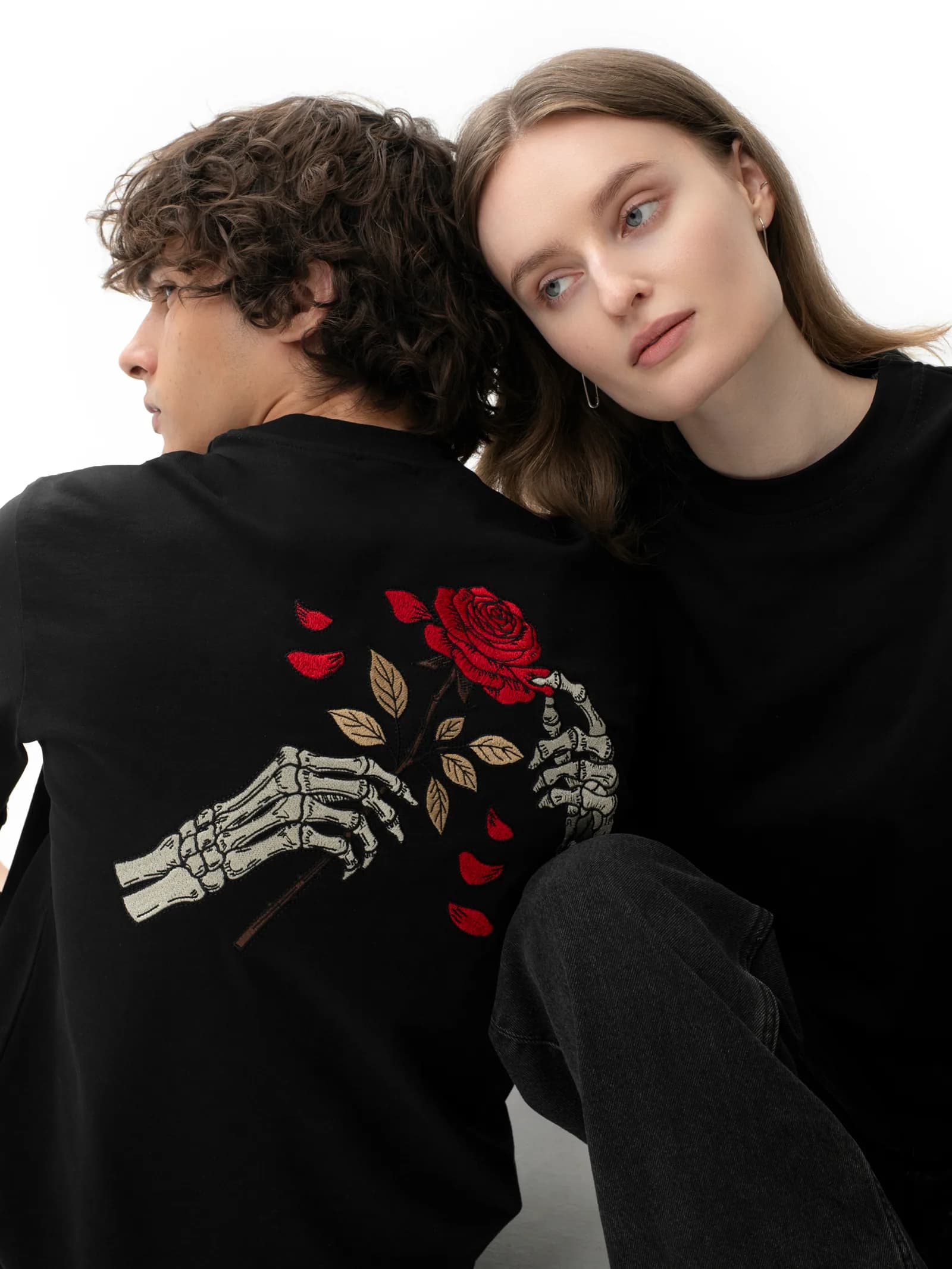 Skull and Roses apparel campaign with two models